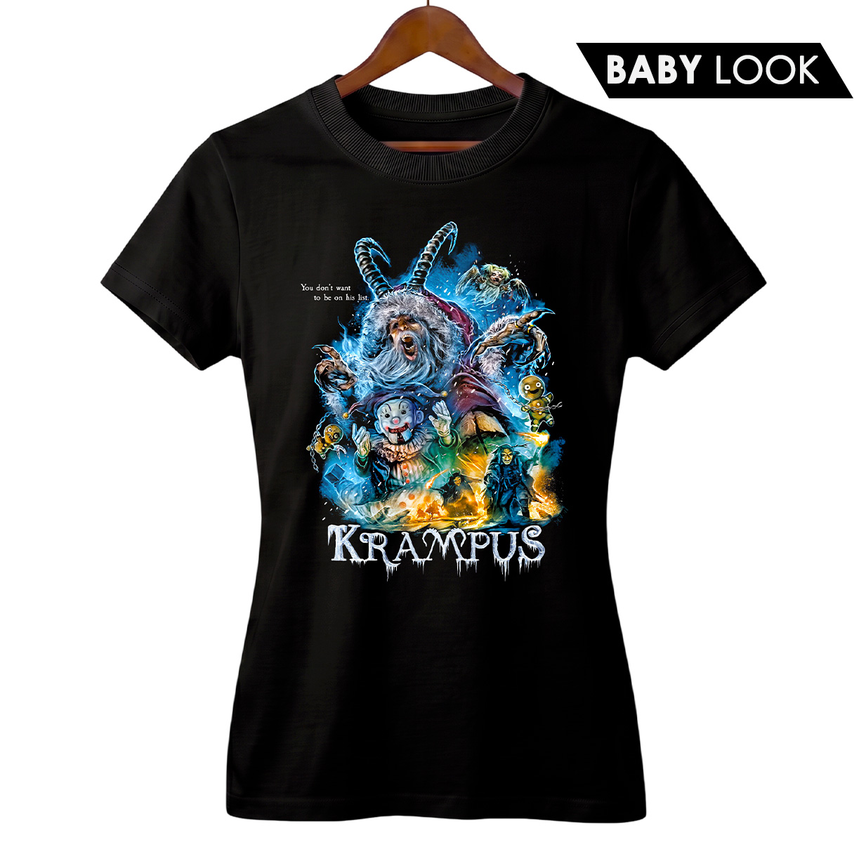 Camiseta Feminina Krampus Estampa 2# Filme Terror 