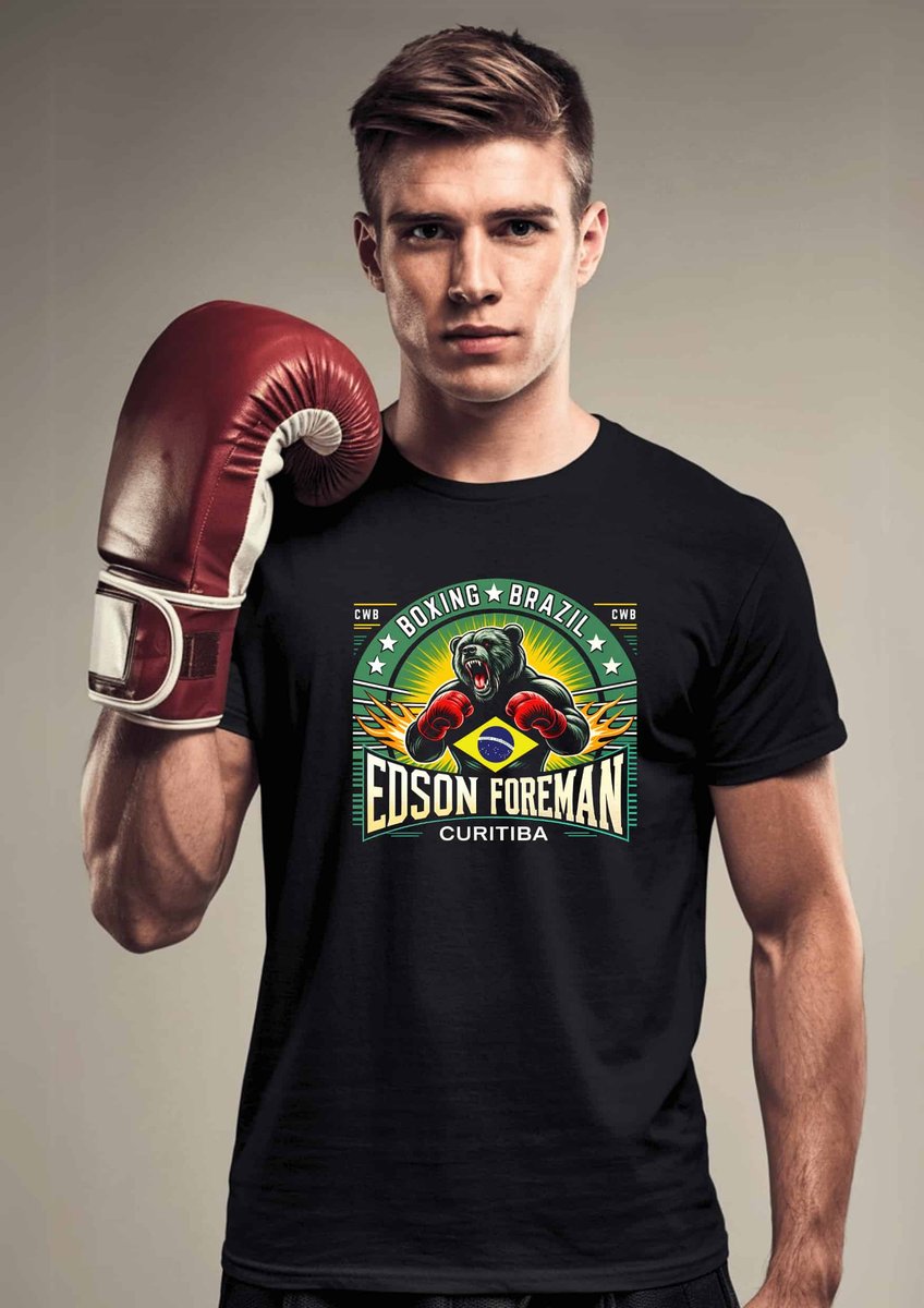 Nome do produto: Camiseta de Boxe Urso Brasil - Foreman
