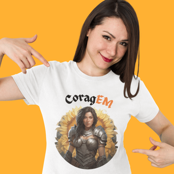 CoragEM -- Baby Look Premium V2 Feminina Branca