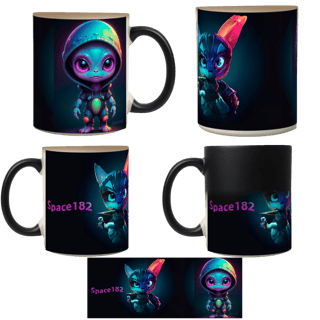 Nome do produto Caneca Mágica Cat Alien  e Cute Alien 