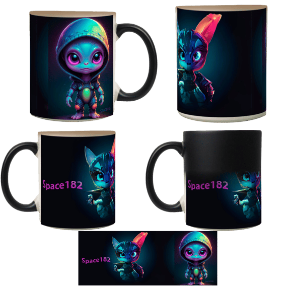 Caneca Mágica Cat Alien  e Cute Alien 