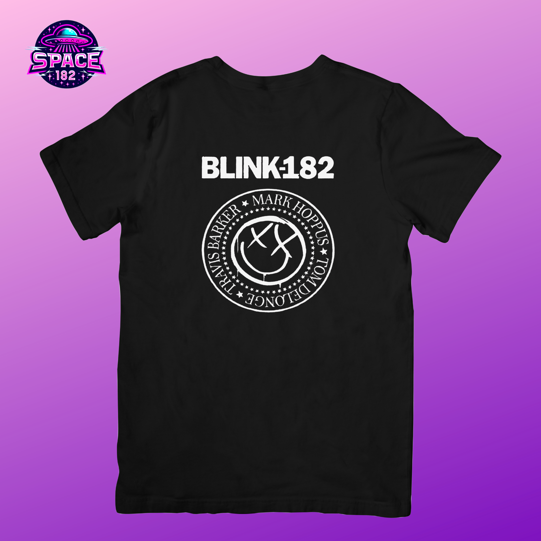 Camiseta blink 182 Mark Hoppus, Travis Barker, Tom Delonge
