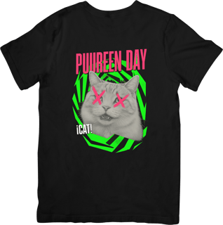Nome do produto Camiseta Gato Puureen Day, Inspirada na banda Green Day