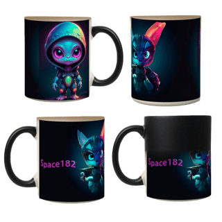 Nome do produto Caneca Mágica Cat Alien  e Cute Alien 