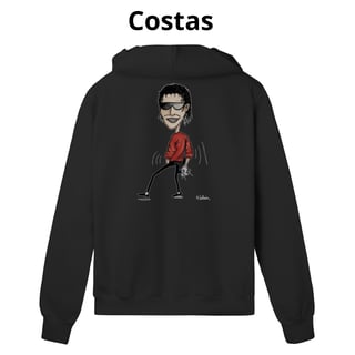 Nome do produto Moletom Preto com Ziper e Capuz  Michael Jackson Caricatura Rara Feita por Kurt Cobain(Nirvana)