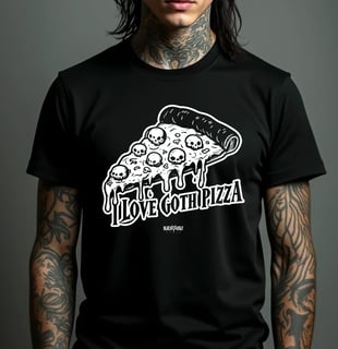 Nome do produto Camiseta - I Love Goth Pizza