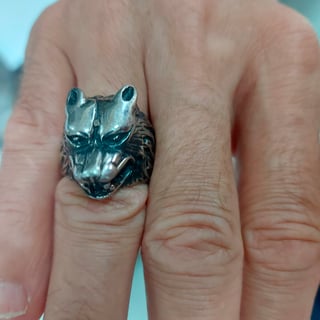 Nome do produto Anel Lobo Celta Animal de Poder Viking - Aço Inoxidável