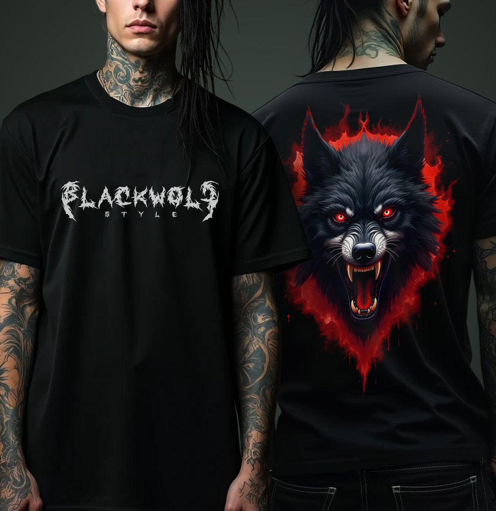 Camiseta Oversized - Black Wolf Style