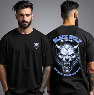 Nome do produto Camiseta - Black Wolf University