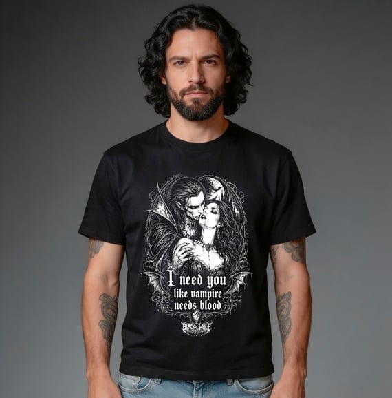 Camiseta Quality - I Need you Like Vampire Needs Blood