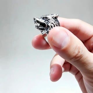 Nome do produto Anel Lobo Celta Animal de Poder Viking - Aço Inoxidável