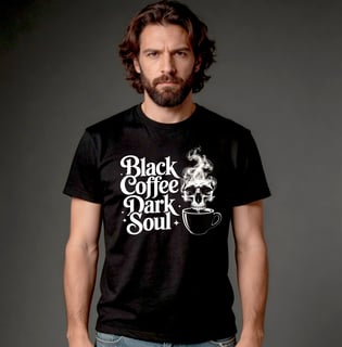 Nome do produto Camiseta Quality - Black Coffee. Dark Soul
