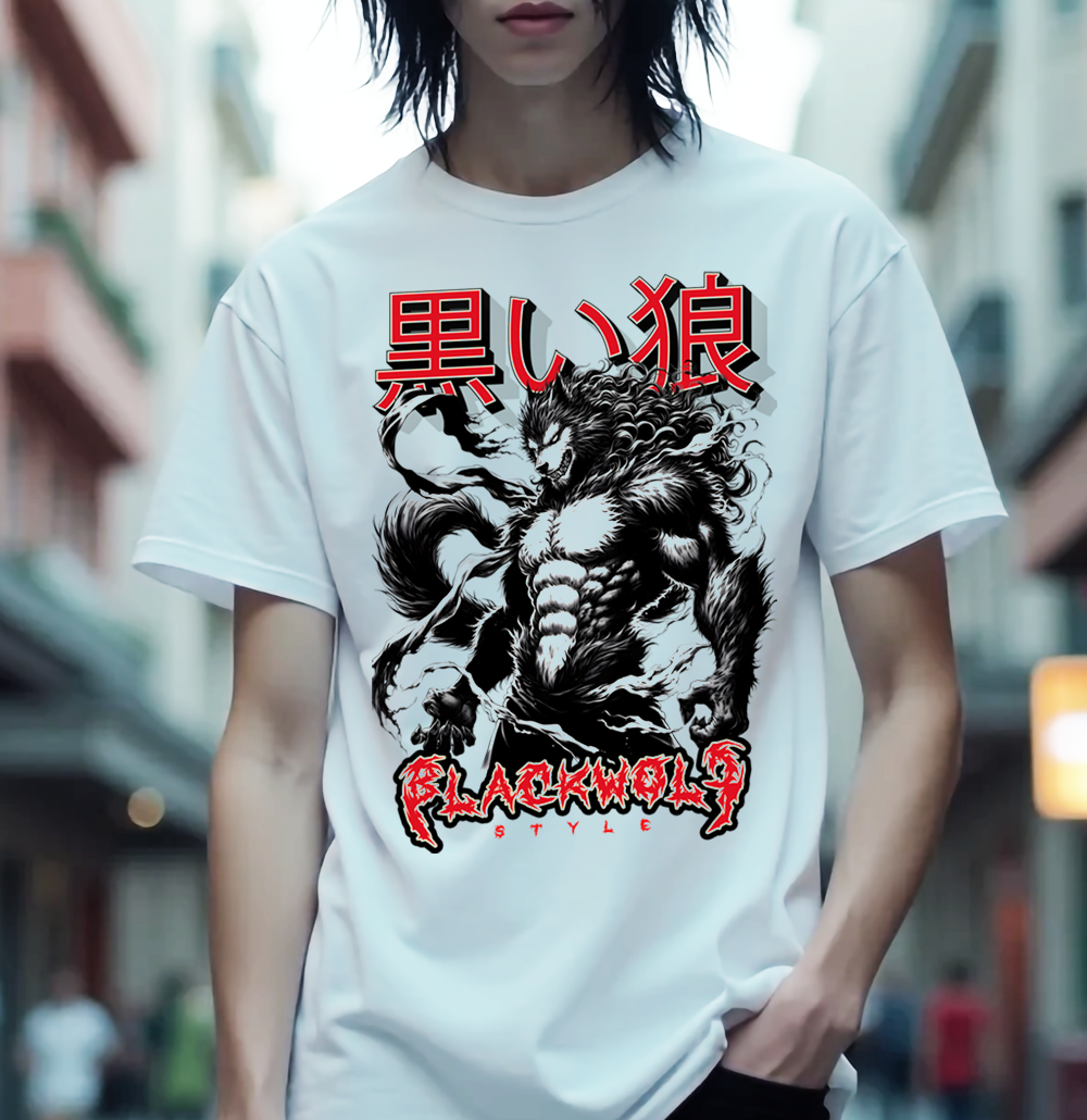 Nome do produto: Camiseta - Black Wolf Syle Anime