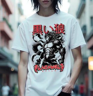 Camiseta - Black Wolf Syle Anime