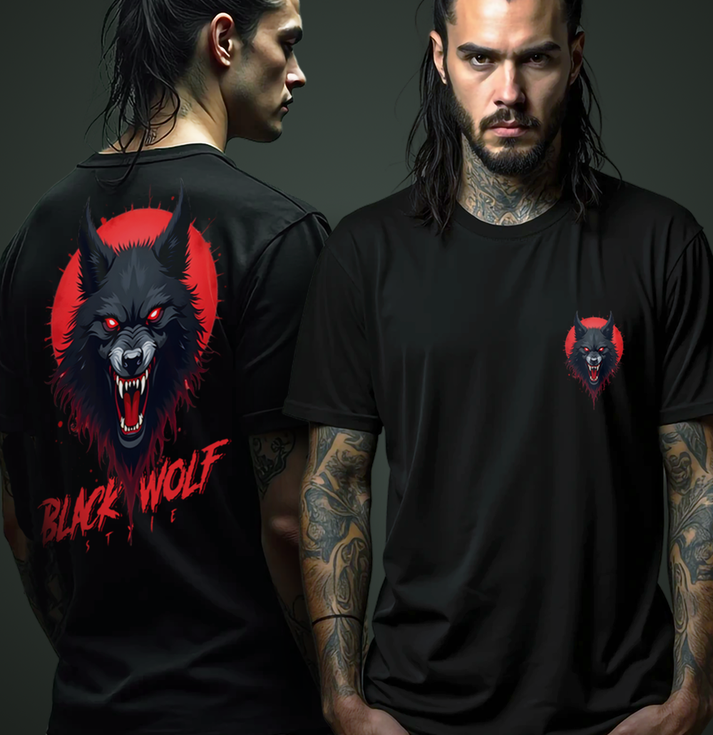Nome do produto: Camiseta Oversized - Black Wolf Style (Uivo Sombrio)