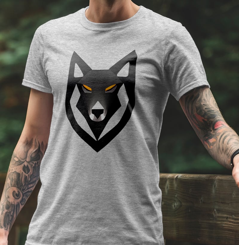 Nome do produto: Triangular Black Wolf Face