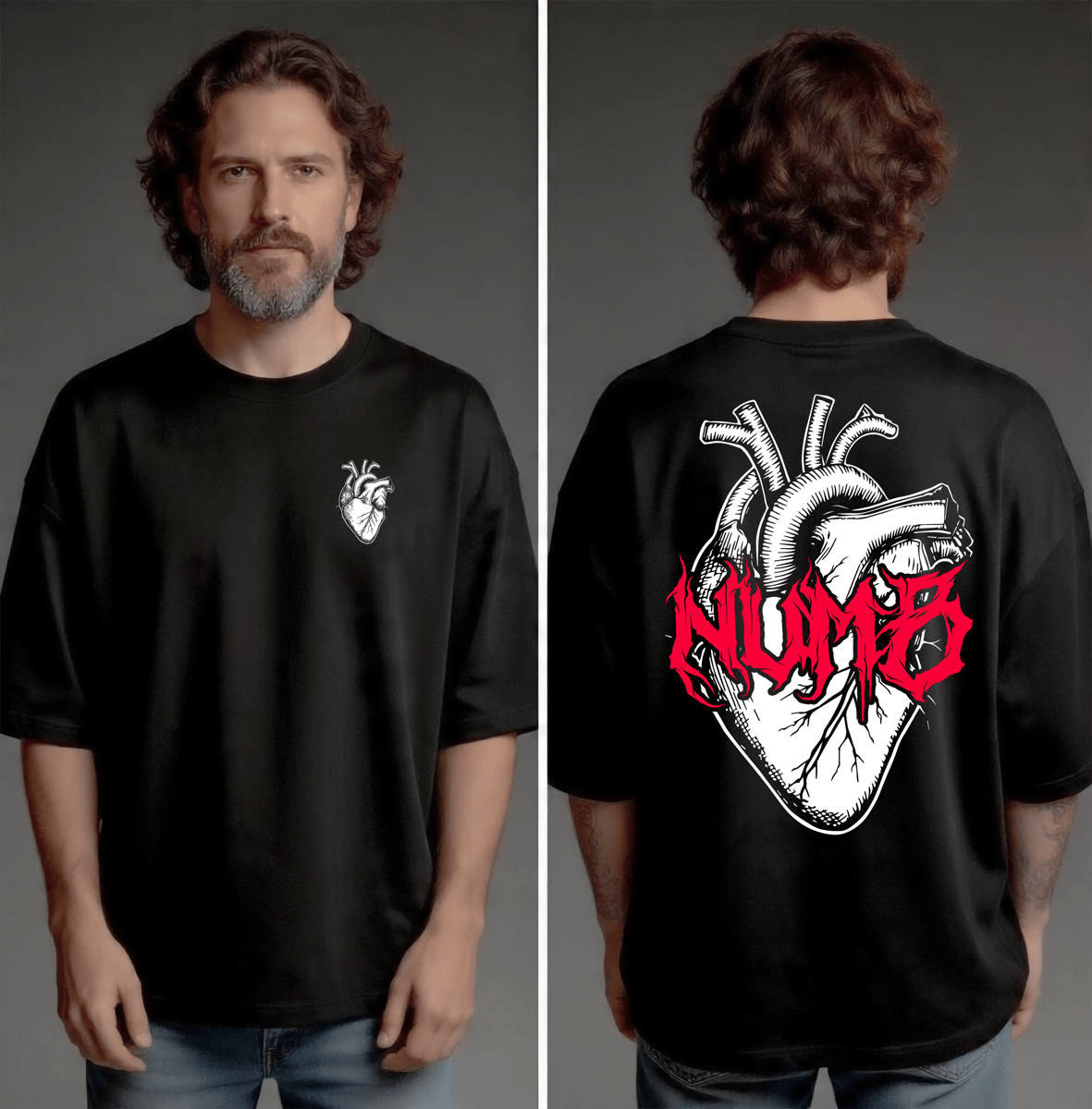 Nome do produto: Camiseta Oversized - Numb (frente e costas)