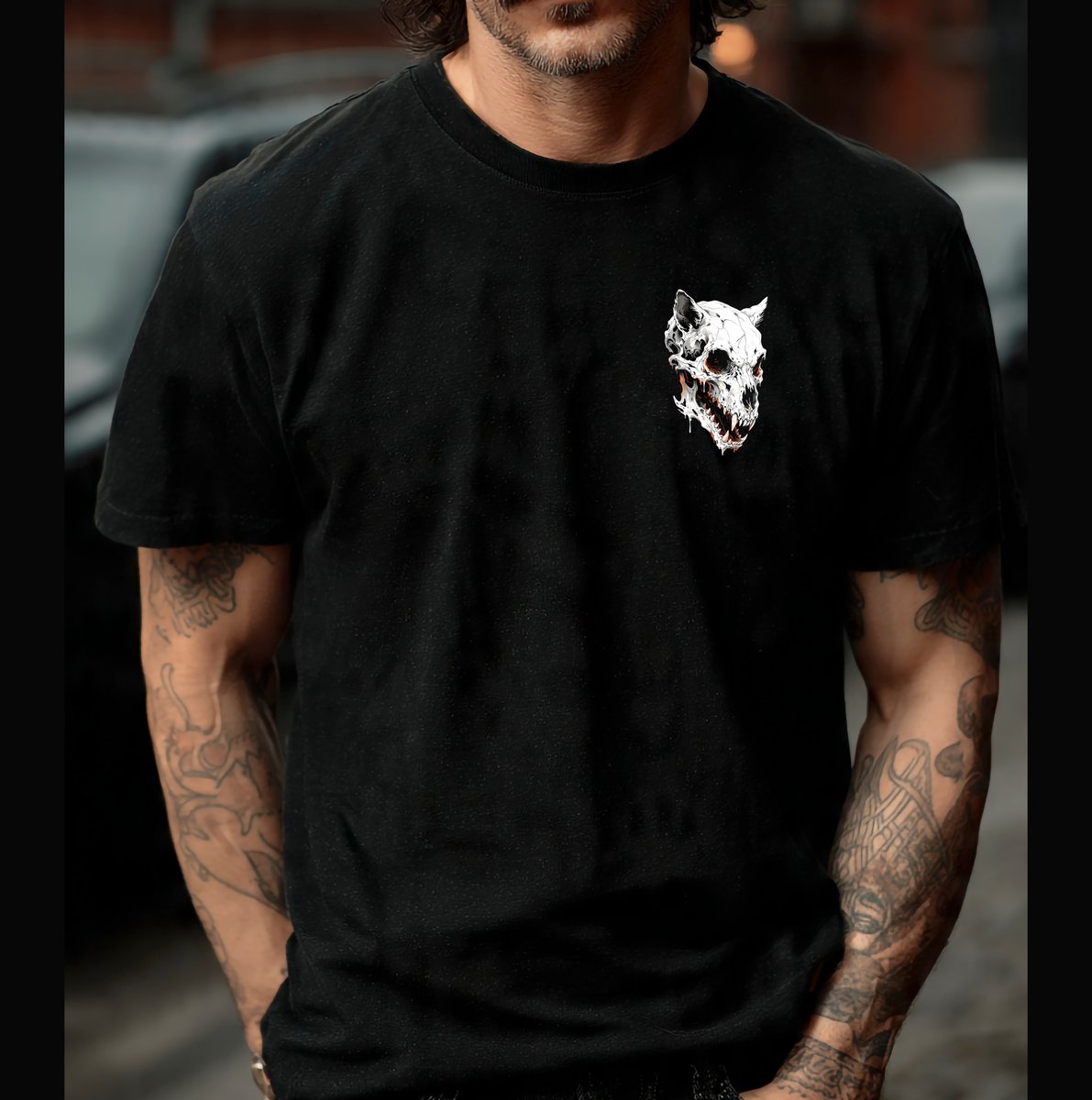 Nome do produto: Camiseta Pima (Tecido Peruano) - Wolf Skull