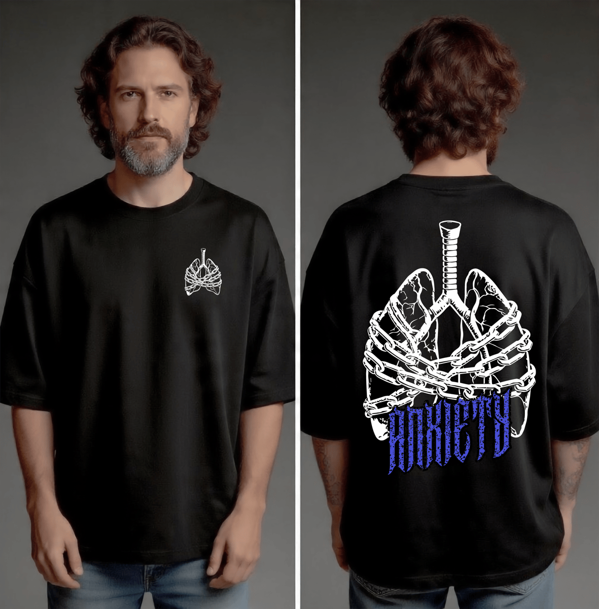 Nome do produto: Camiseta Oversized - Anxiety (frente e costas)