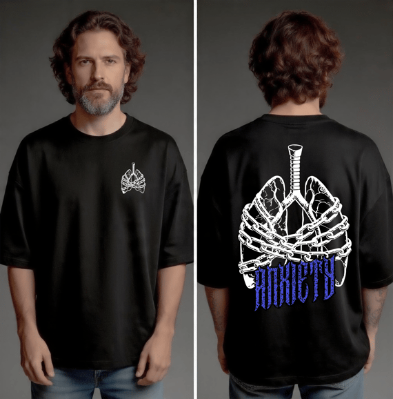 Camiseta Oversized - Anxiety (frente e costas)