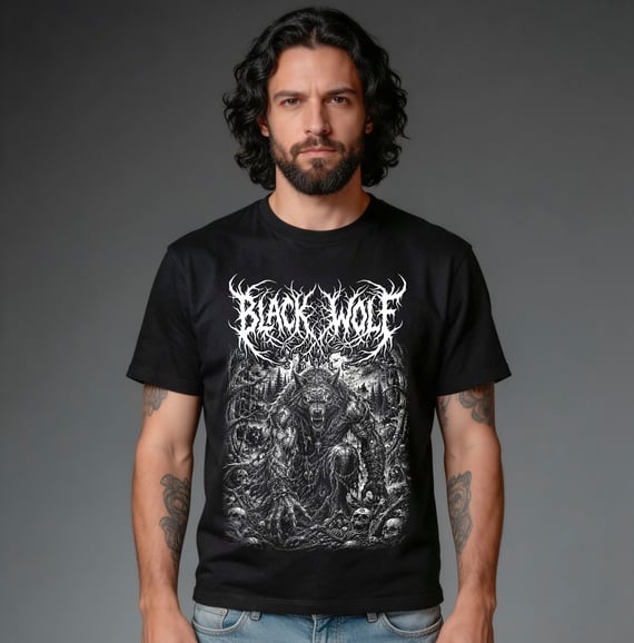 Camiseta Quality - Black Wolf Style - Lycan