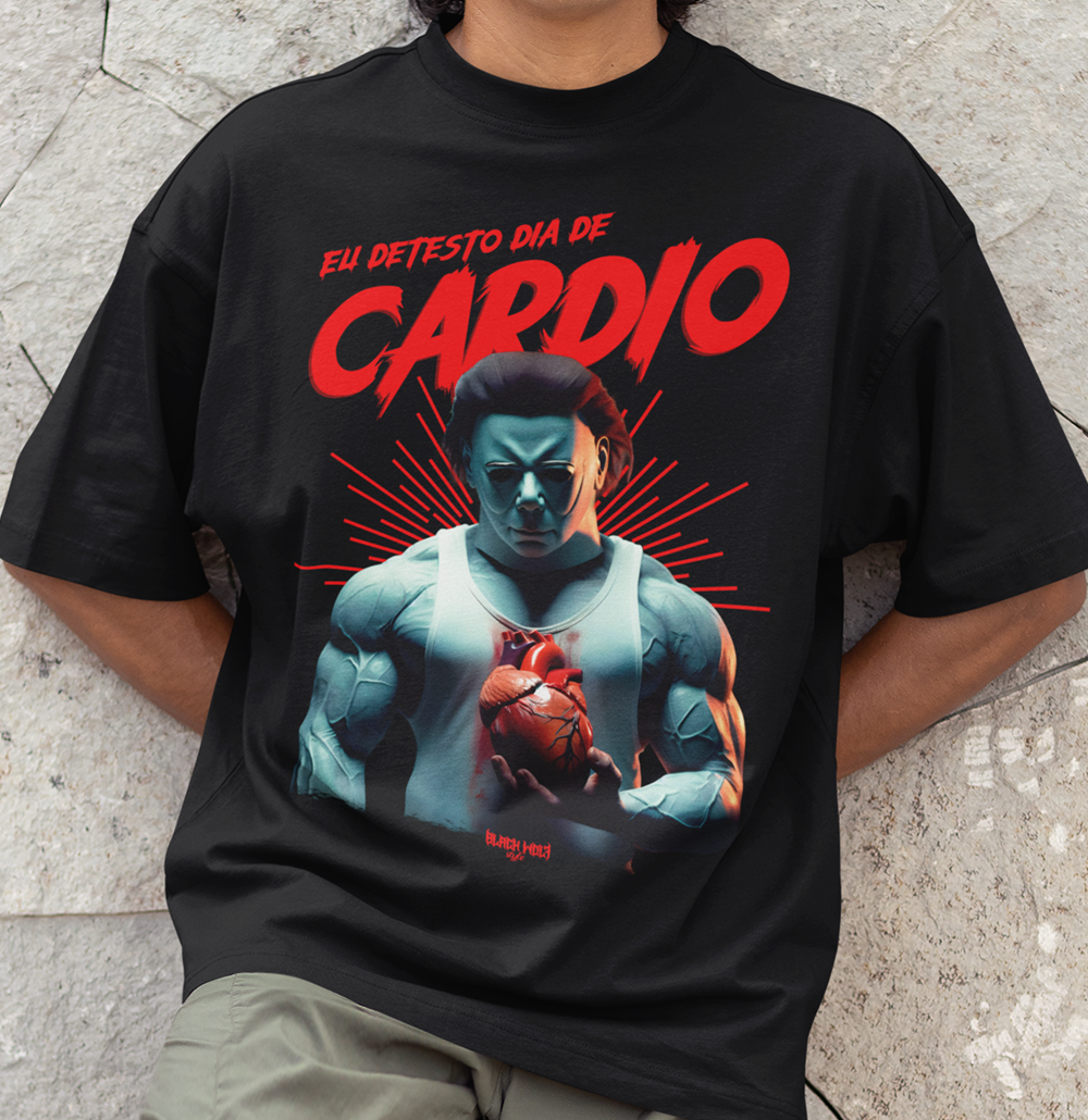 Nome do produto: Camiseta Oversized Unissex - Eu detesto dia de Cardio