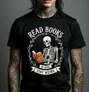 Nome do produto Camiseta - Read Books - Be Kind - Stay Weird