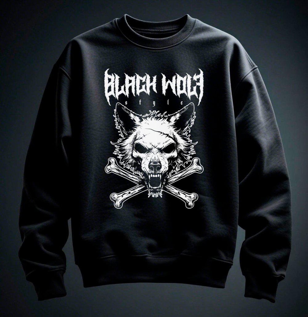 Nome do produto: Moletom - Black Wolf Style (Wolf & Bones)