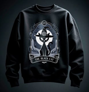 Nome do produto Moletom - Tarot Card The Black Cat