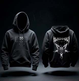 Nome do produto Moletom Canguru - Black Wolf (Werewolf Pentagrama)