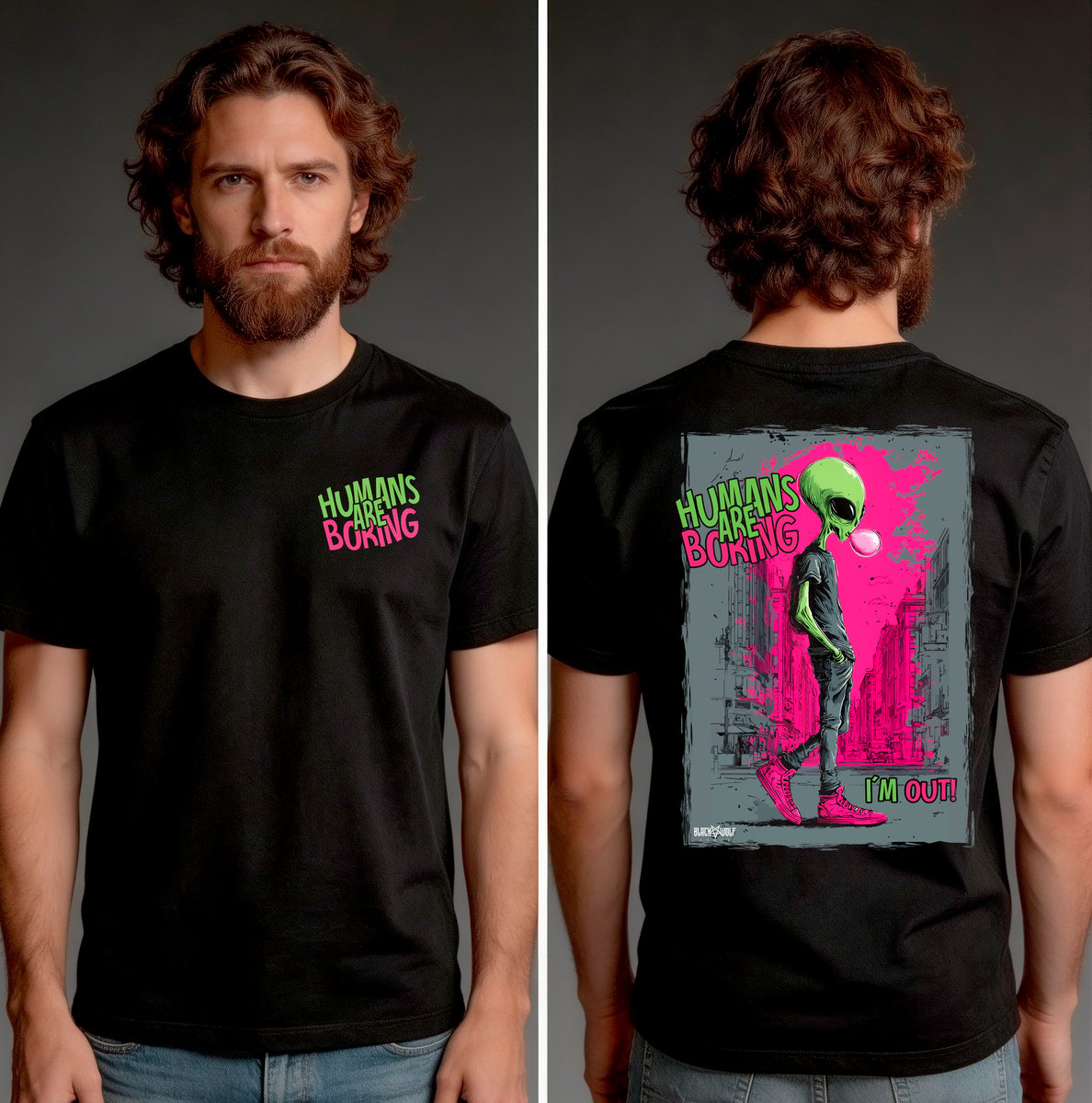 Nome do produto: Camiseta Quality (frente e costas) - Humans are Boring