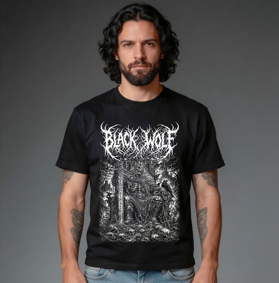 Camiseta Quality - Black Wolf Style - Dead King