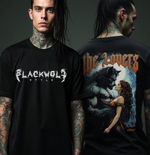 Camiseta Oversized - Black Wolf Style The Lovers