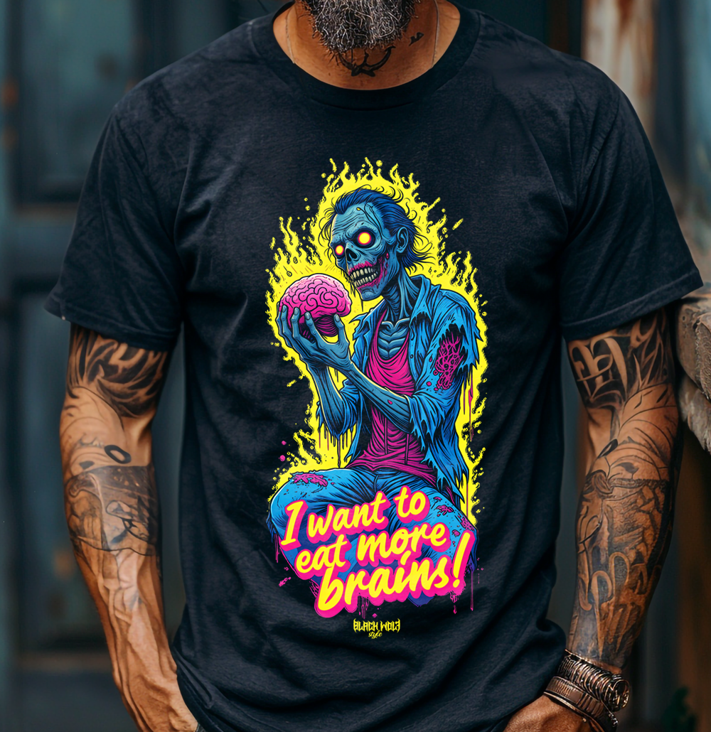 Nome do produto: Camiseta -I want to eat more brains