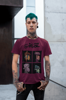 Nome do produto camiseta banda (Gorillaz, cores)