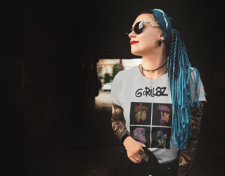 Nome do produto camiseta banda (Gorillaz, cores)