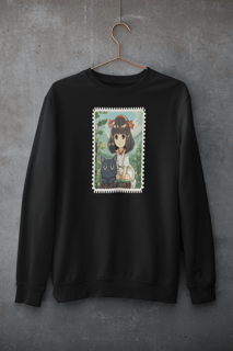 Nome do produto Moleton Feminino Estilo studio Ghibli - Cor [Preta e Branca]