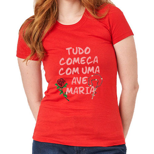 Blusa feminina - 649 Com uma Ave-Maria