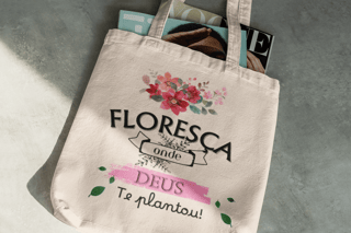 Nome do produto Ecobag G -Floresça onde Deus te plantou
