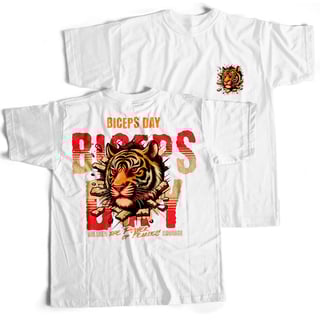 Camiseta Branca - Biceps Day (Frente/Costas)