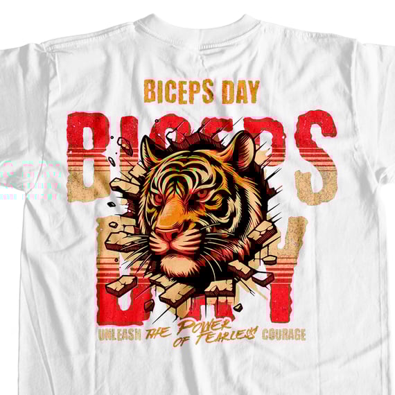 Camiseta Branca - Biceps Day (Costas)