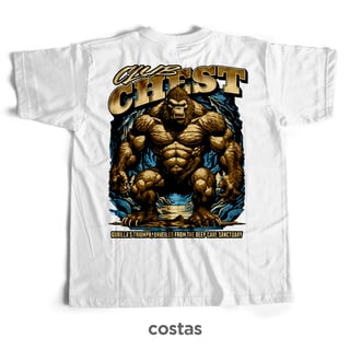 Nome do produto Camiseta Branca - Chest Club (Frente/Costas)