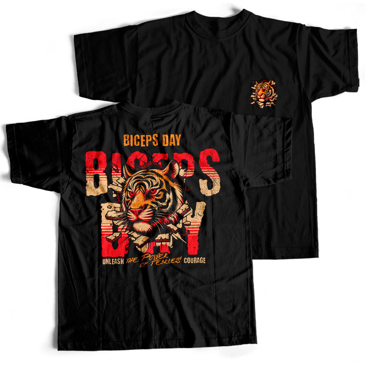 Nome do produto: Camiseta Preta - Biceps Day (Frente/Costas)