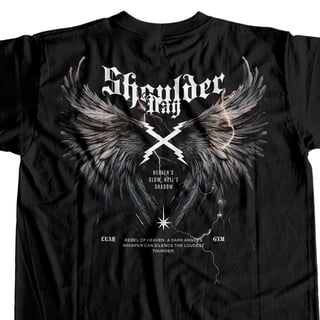 Nome do produto Camiseta Preta - Shoulder Day (Frente/Costas)