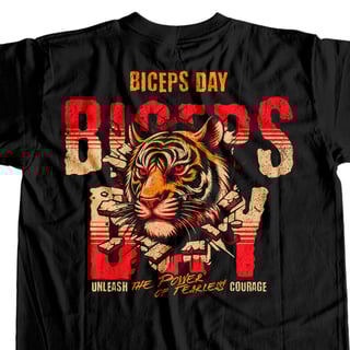 Nome do produto Camiseta Preta - Biceps Day (Frente/Costas)