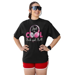 Camiseta Oversized Life Cool Rockn Roll