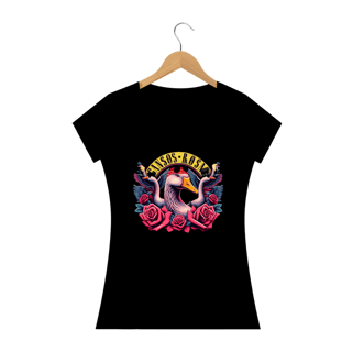 Nome do produto Camiseta Gansos Rosas Feminina Baby Look