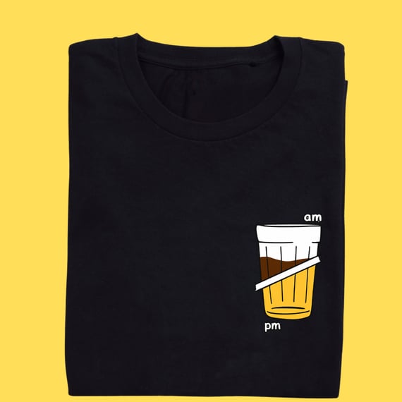 Camiseta Am café Pm cerveja