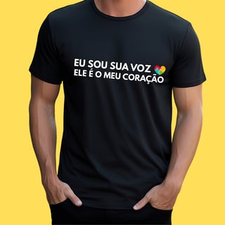 Nome do produto Camiseta eu sou sua voz , ele é meu coração