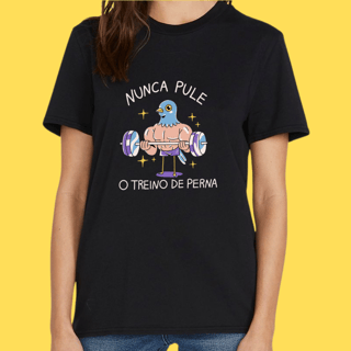 Nome do produto Camiseta Nunca pule o treino de perna